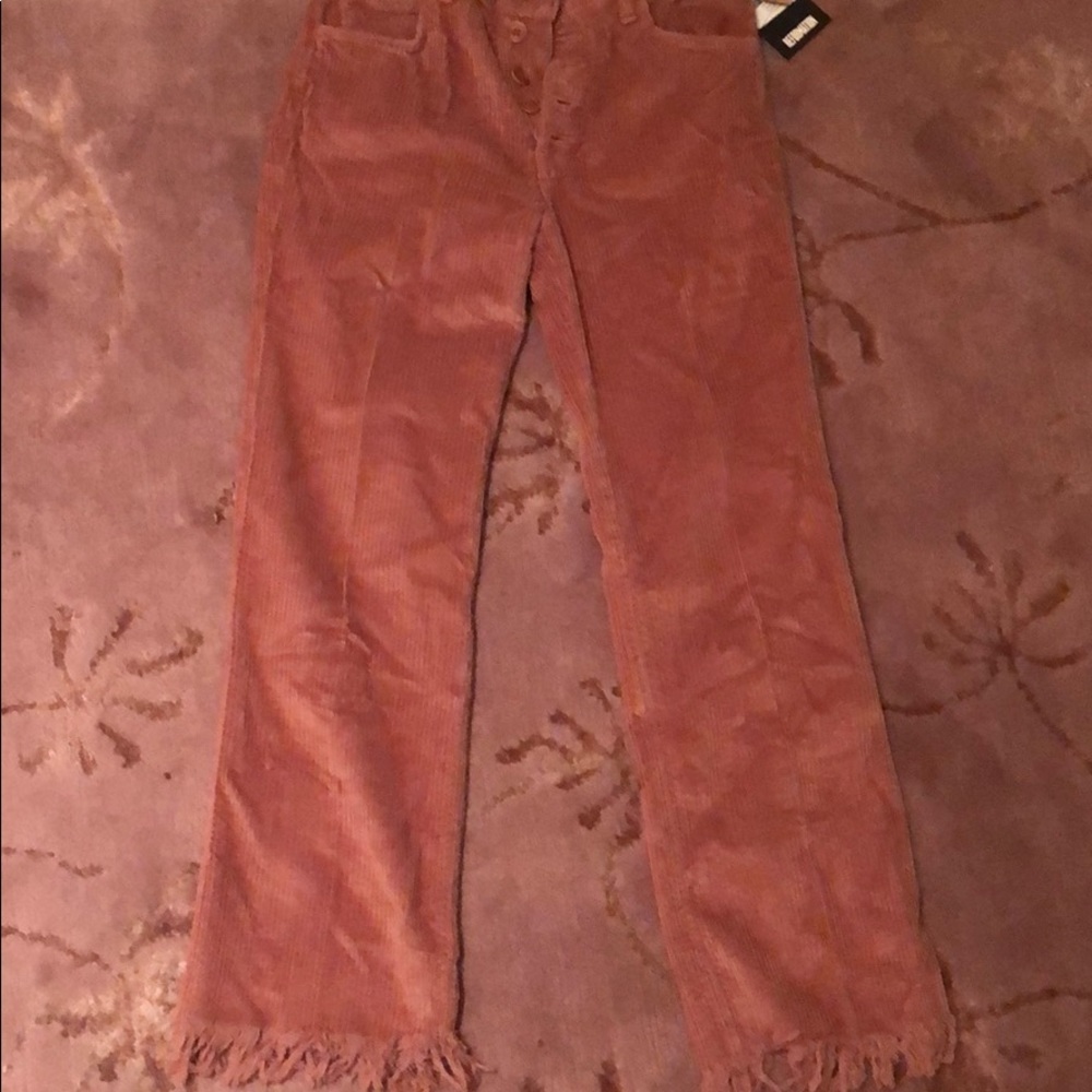 Brown corduroy high waisted reformation jeans